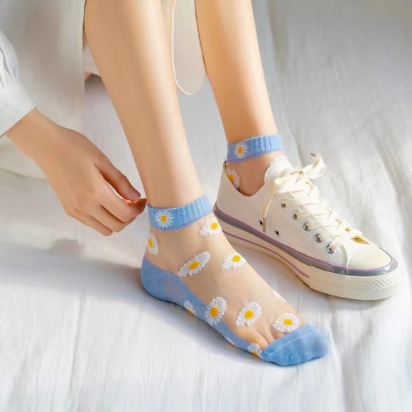 1 Mesh Fishnet Socks Mixed Fiber Transparent Stretch Elastic Ankle Net Yarn Thin - Picture 12 of 16